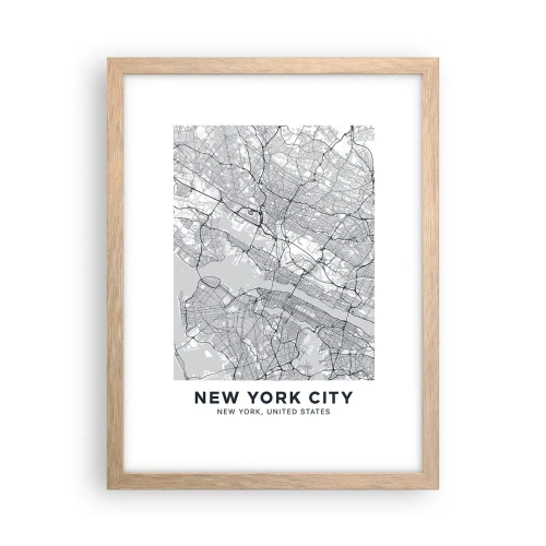 Plakát v rámu světlý dub - Anatomie metropole - 30x40 cm