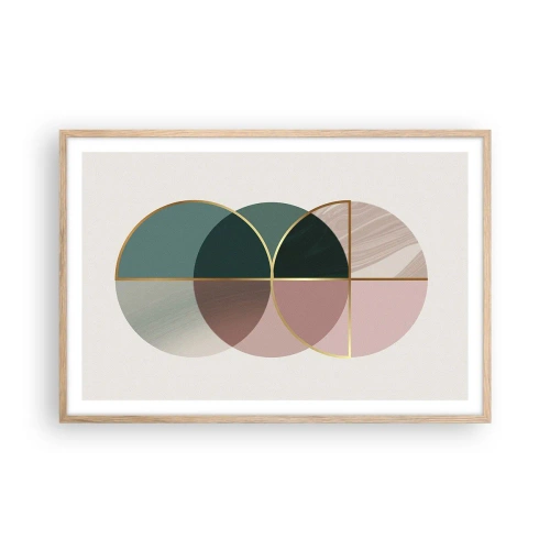 Plakát v rámu světlý dub - Kruhy… - 91x61 cm