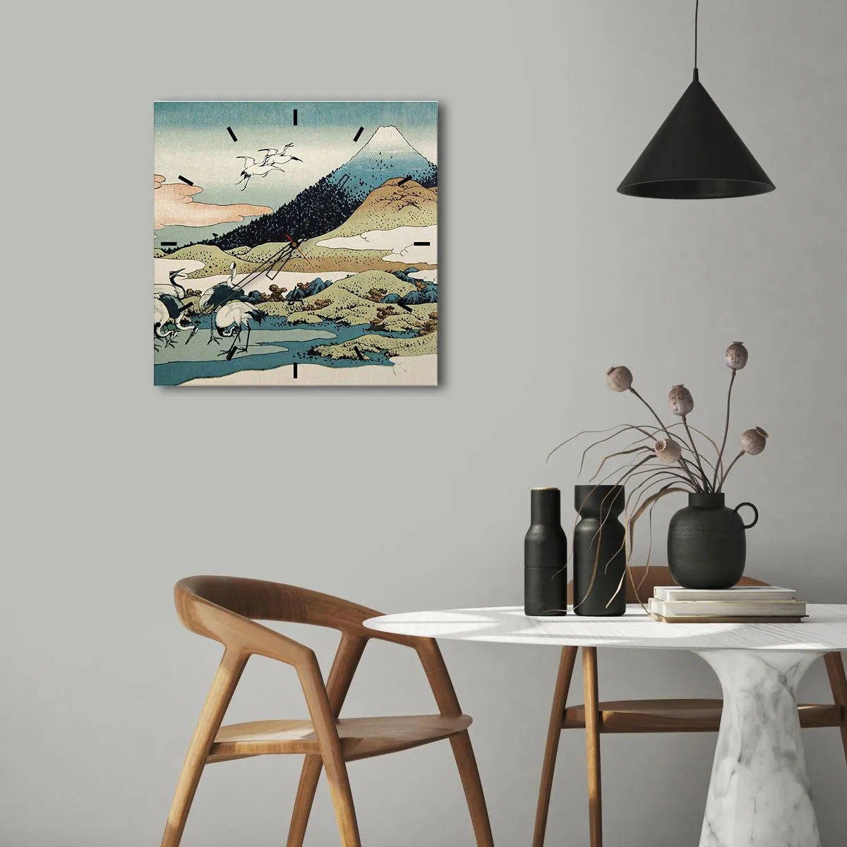 Nástěnné hodiny - V japonském duchu - 30x30 cm