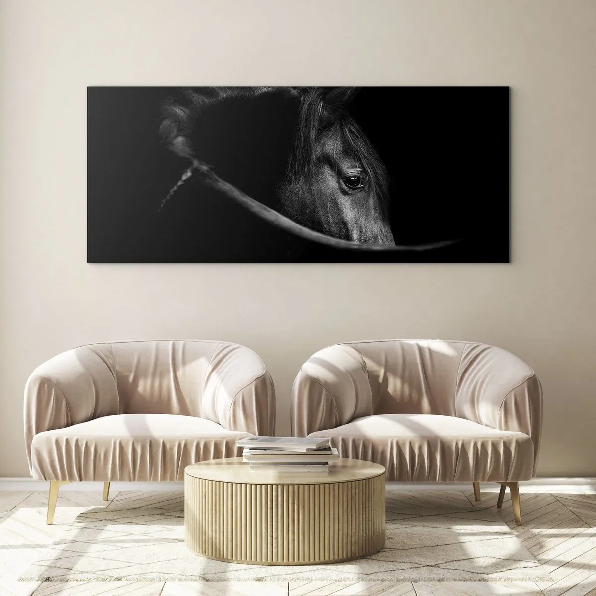 Obraz na skle - Černý kníže - 100x40 cm