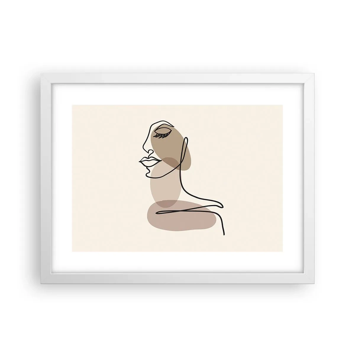 Plakát v bílém rámu - Při poslechu samé sebe - 40x30 cm