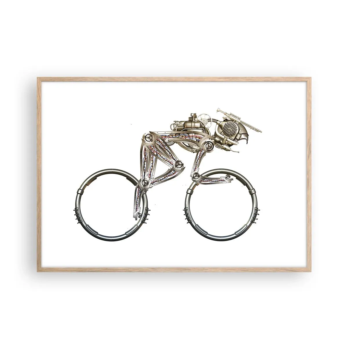 Plakát v rámu světlý dub - Úžasný stroj - 100x70 cm