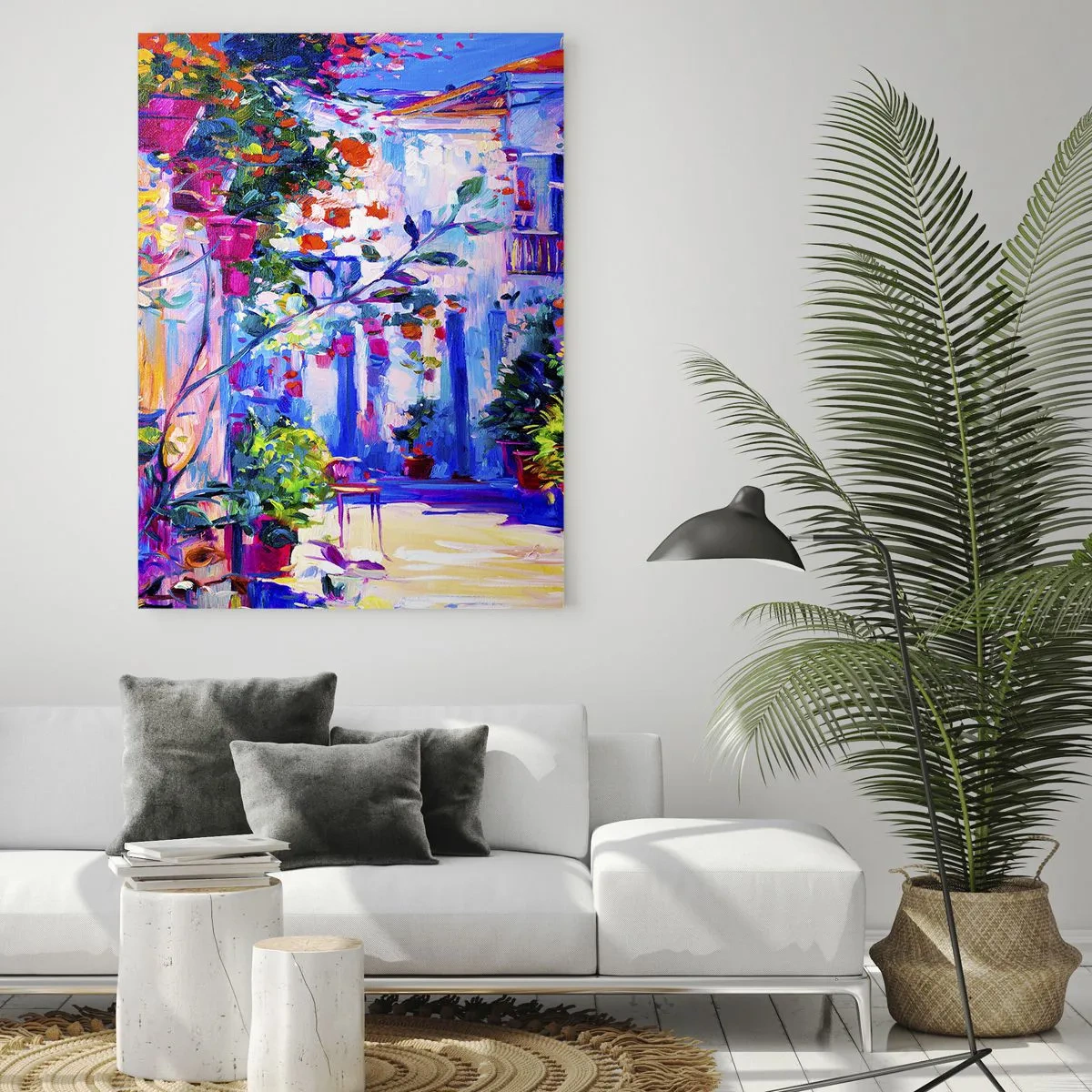 Obraz na skle - Imprese - italská ulička - 50x70 cm