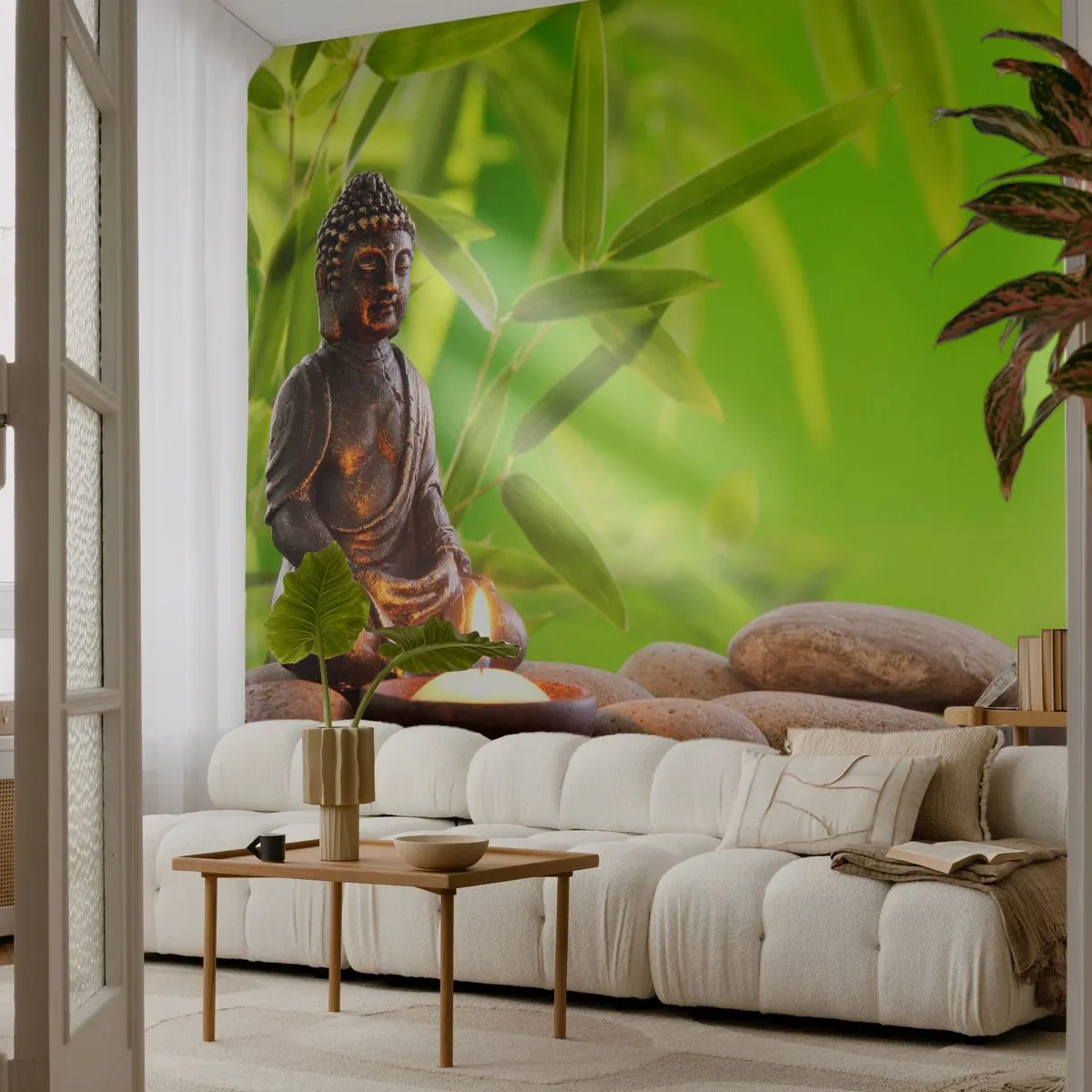 Fototapeta Samolepicí Deluxe Sticker - Život je krásný - Buddha, Bambus, Lázně - 250x175 cm
