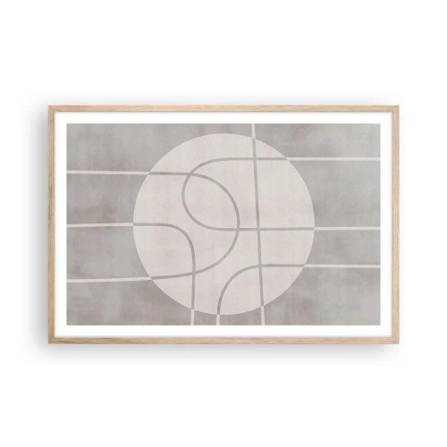 Plakát v rámu světlý dub - Kruhově a přímo - 91x61 cm