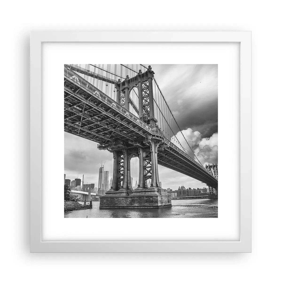 Plakát v bílém rámu - Do srdce města - 30x30 cm