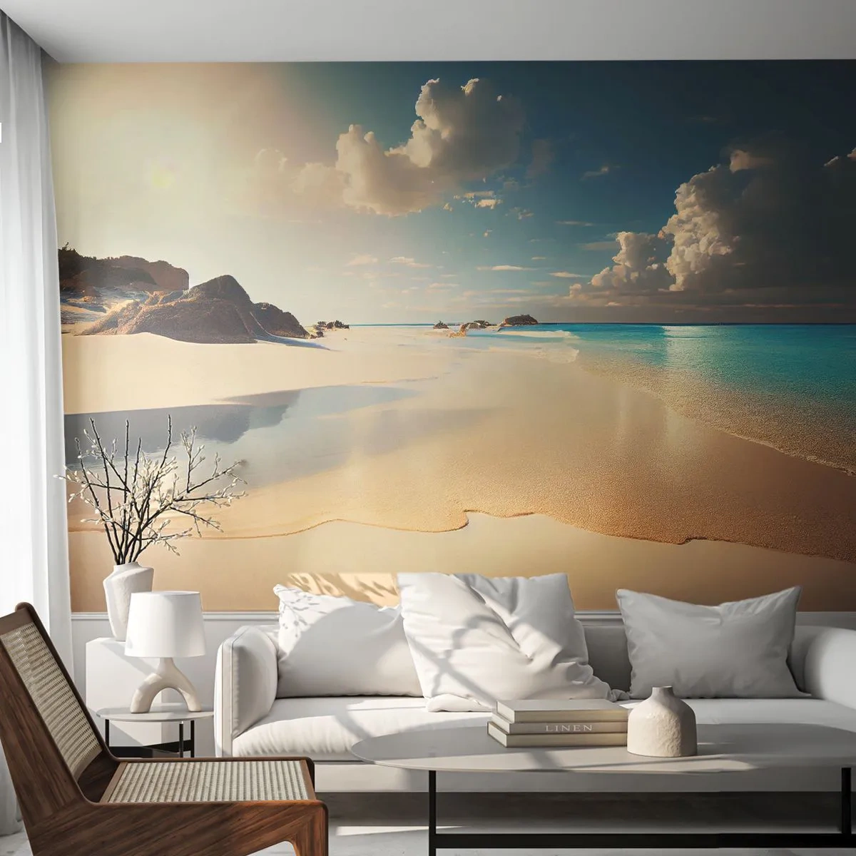 Fototapeta Premium Canvas - Vysněný den - Divoká pláž, Oceán, Okraj - 250x175 cm