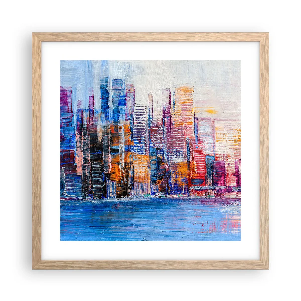 Plakát v rámu světlý dub - Radostná metropole - 40x40 cm