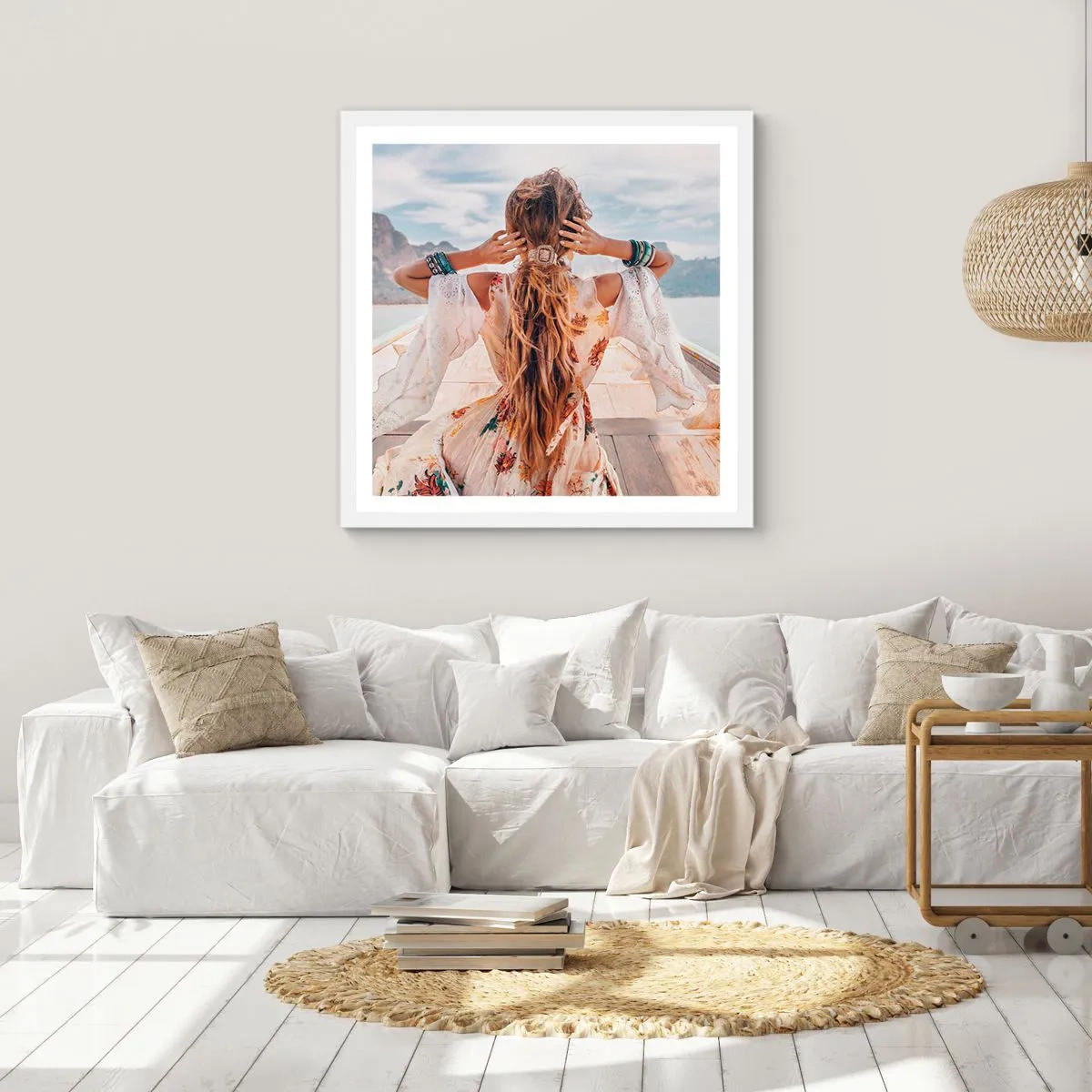 Plakát v bílém rámu - Na cestě ke štěstí - 40x40 cm