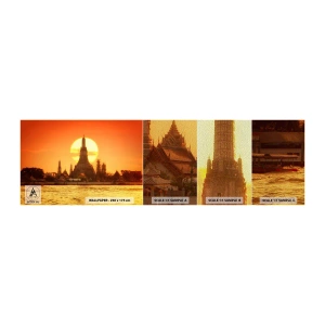 Vzor Fototapety Premium Sand - Ke slunci, vždy ke slunci - Bangkok, Chrám úsvitu, Thajsko - 100x30 cm