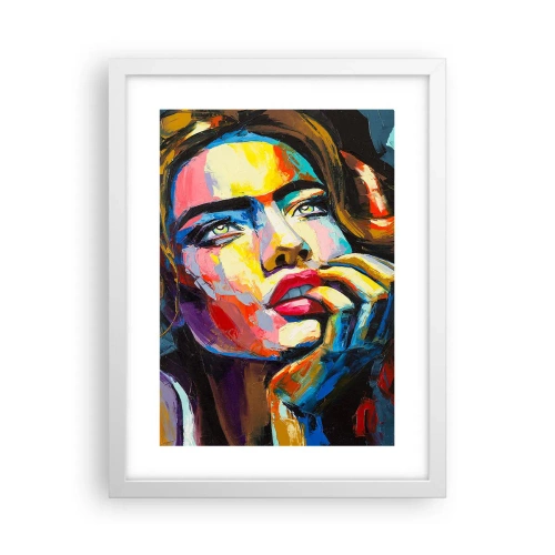 Plakát v bílém rámu - Sny, jak ptáci letí oblohou - 30x40 cm