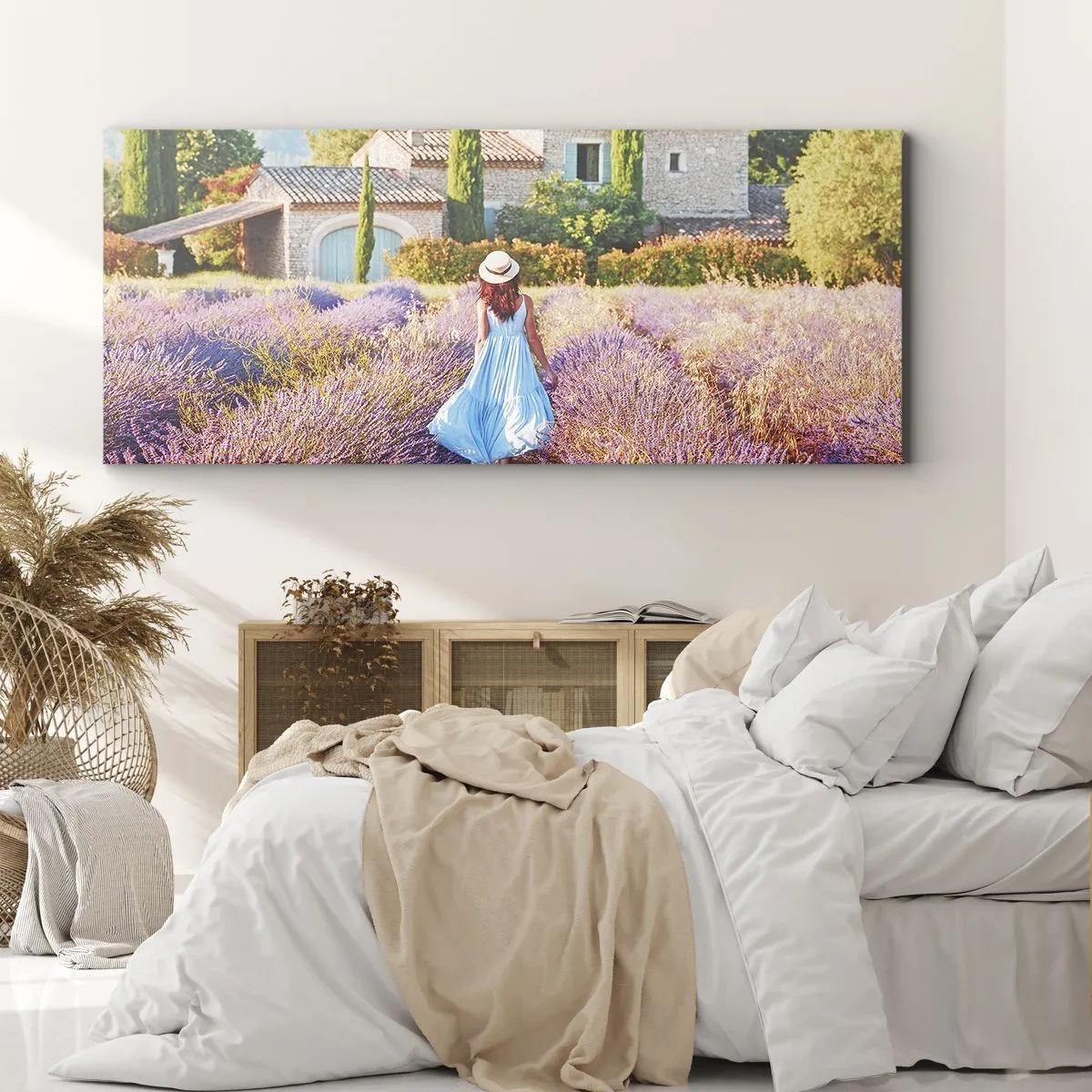Obraz na plátně - Levandulová dívka - 100x40 cm