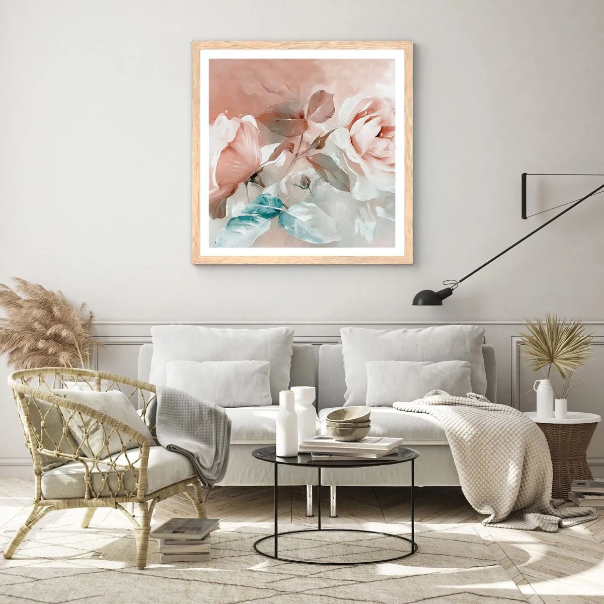 Plakát v rámu světlý dub - Duch romantismu - 60x60 cm