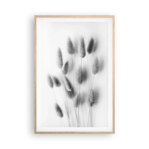 Plakát v rámu světlý dub - Její načechranost tráva - 61x91 cm