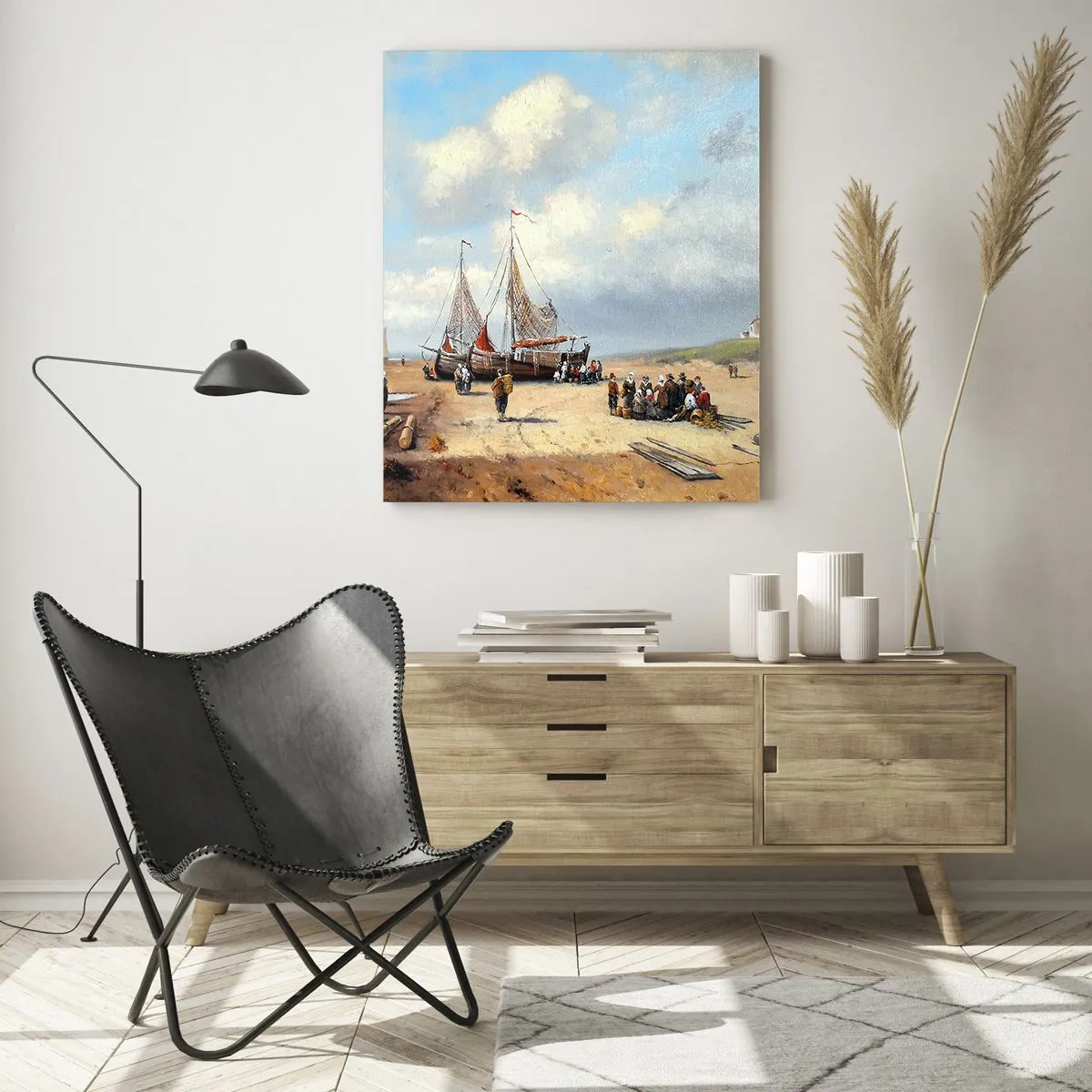 Obraz na skle - Po úspěšném rybolovu - 50x70 cm