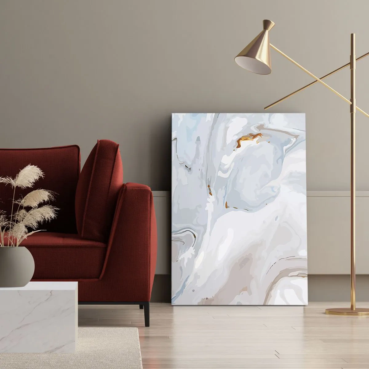 Obraz na plátně - Povznesená bílá - 45x80 cm