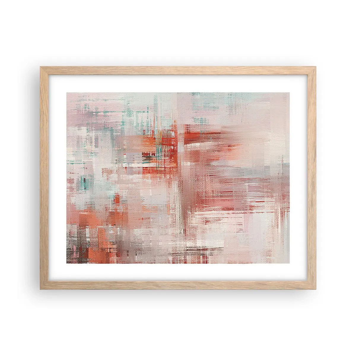 Plakát v rámu světlý dub - Zamlžené. Ale růžové - 50x40 cm