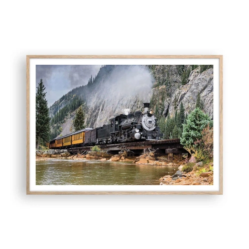 Plakát v rámu světlý dub - Kampak? Kam? - 100x70 cm