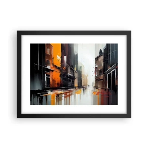 Plakát v černém rámu - Deštivý den - 40x30 cm