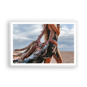 Plakát v bílém rámu - Šamanovo děvče - 91x61 cm