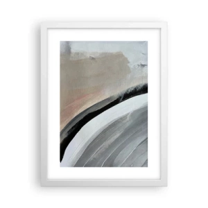 Plakát v bílém rámu - Kompozice: černý a šedý oblouk - 30x40 cm