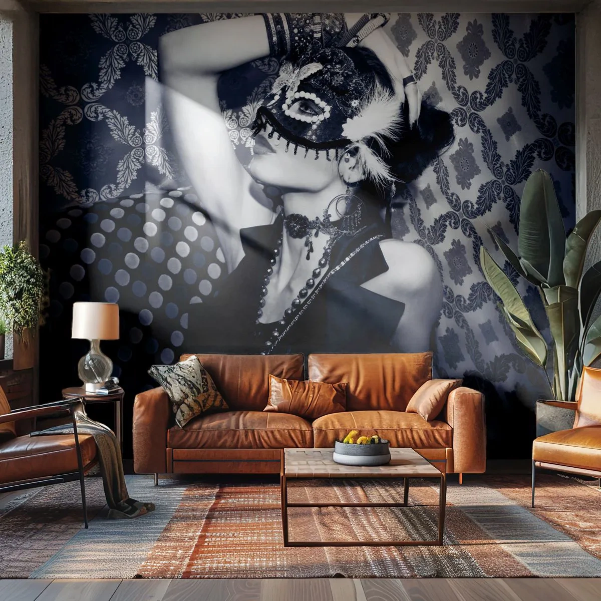 Fototapeta Samolepicí Deluxe Sticker - Dekorace, ozdoby, vzory… - Žena, Benátská maska, Modelka - 100x70 cm