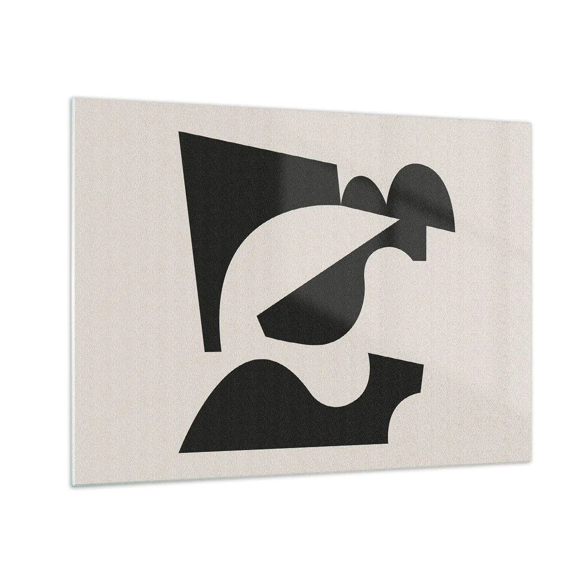 Obraz na skle - Abstraktní černobílé geometrické kompozice - 70x50cm - K samostatnému ukládání - Moderní nástěnná dekorace do obývacího pokoje a ložnice ARTTOR