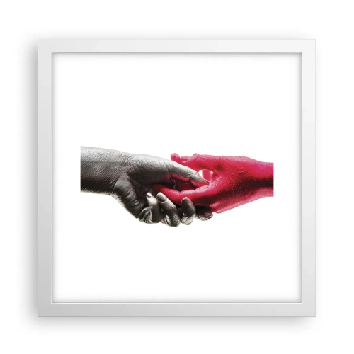 Plakát v bílém rámu - Spolu i když jsme odlišní - 30x30 cm