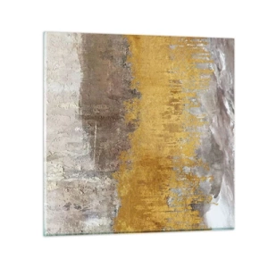 Obraz na skle - Zlatistý závan - 70x70 cm