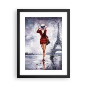 Plakát v černém rámu - Pařížské symboly - 30x40 cm