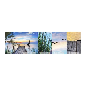 Vzor Fototapety Samolepicí Deluxe Sticker - Dobrý večer - Krajina, jezero, Dřevěný most - 100x30 cm