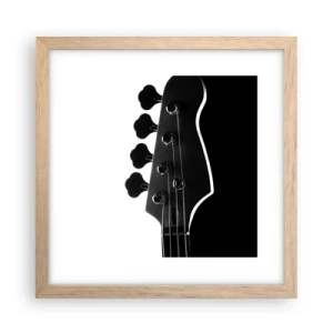 Plakát v rámu světlý dub - Rockové ticho  - 30x30 cm