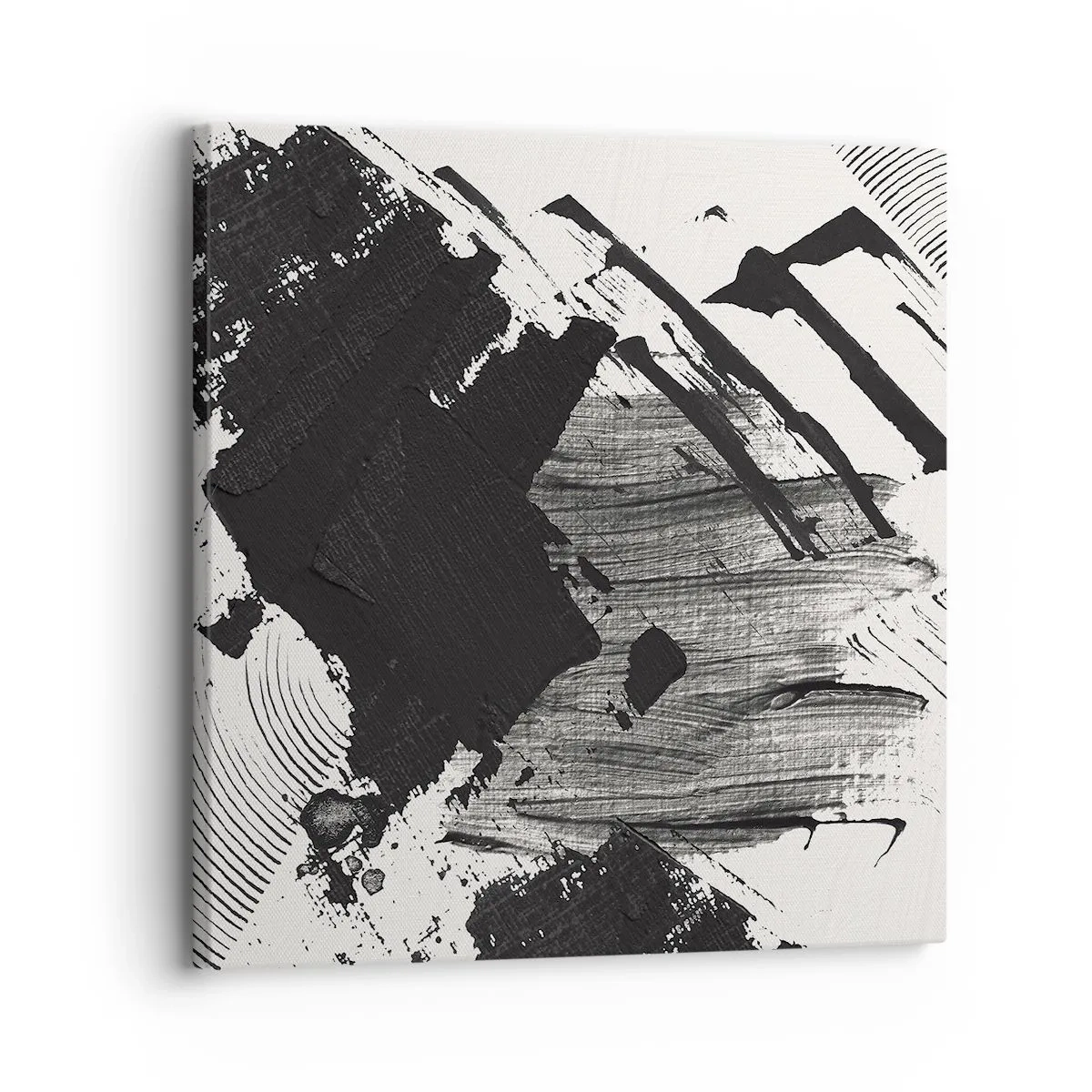 Obraz na plátně - Abstrakce – exprese černé - 30x30 cm