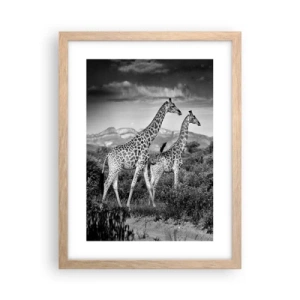 Plakát v rámu světlý dub - Vyšší kruhy v Africe - 30x40 cm