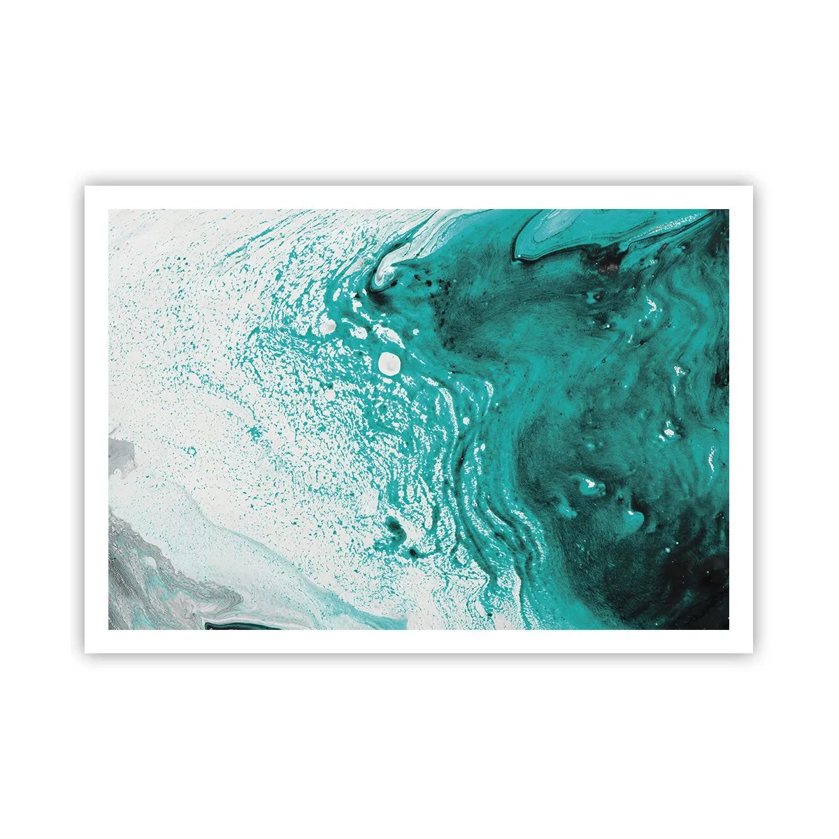 Plakát - Propadnout v bílé a tyrkysové - 100x70 cm