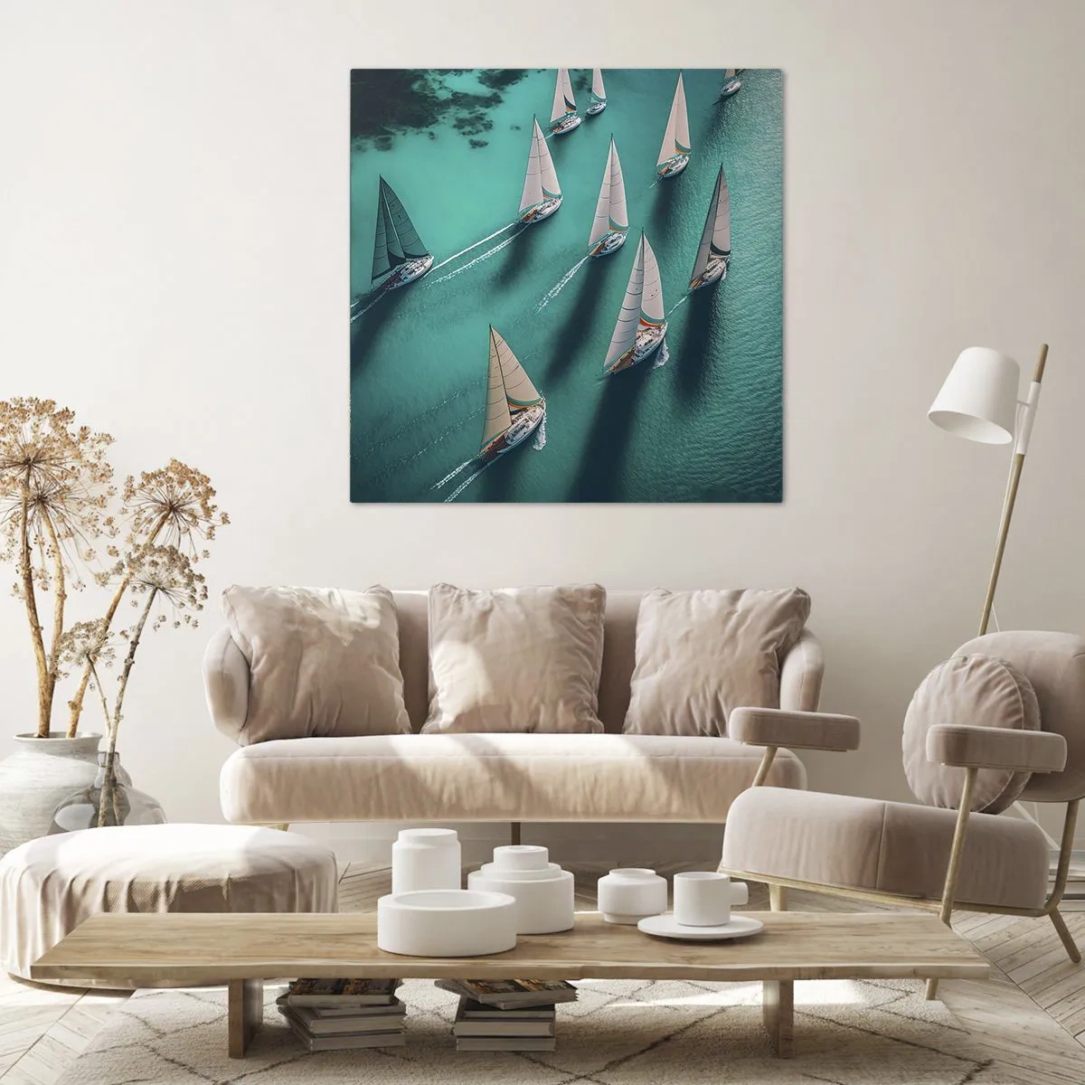 Obraz na plátně - Zápasení s větrem - 70x70 cm