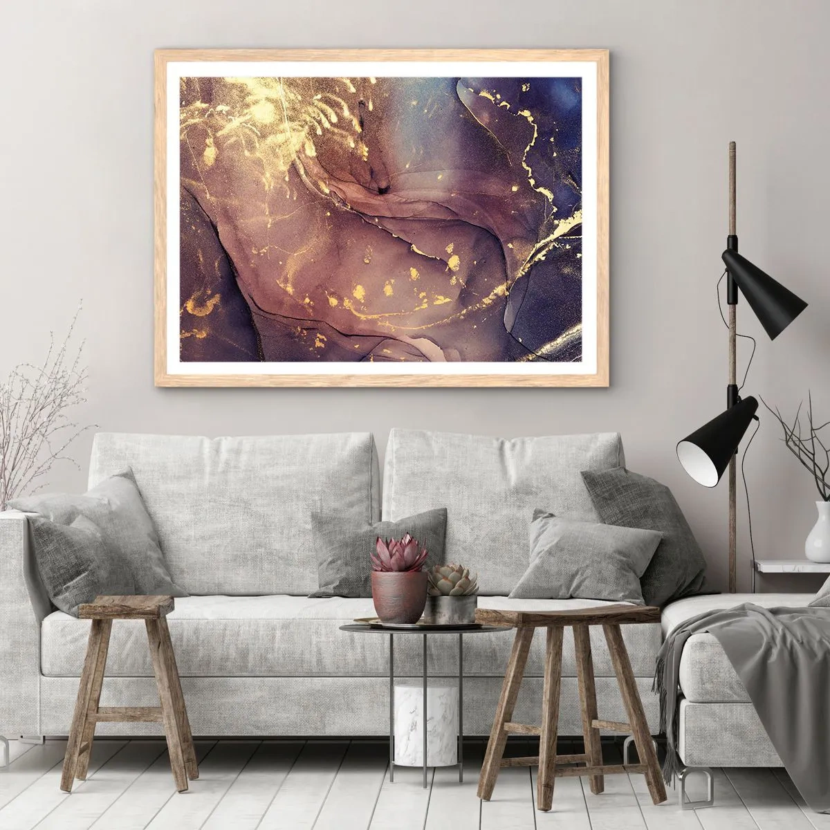 Plakát v rámu světlý dub - Hmota a duch - 70x50 cm