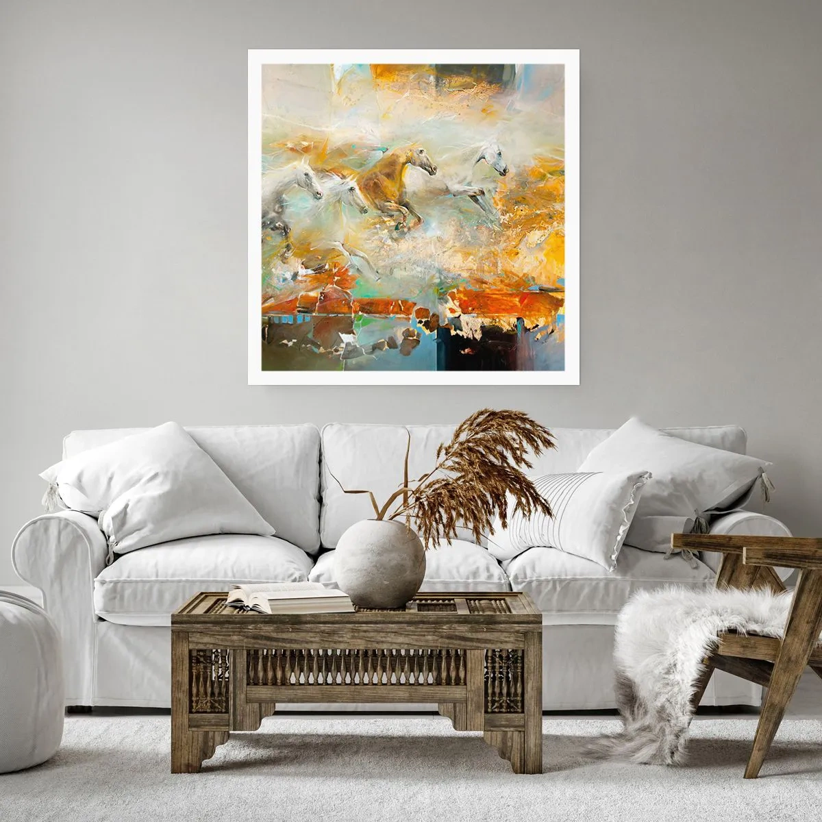 Plakát - Cválá světlem - 50x50 cm