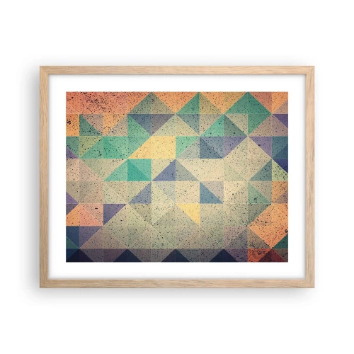 Plakát v rámu světlý dub - Republika trojúhelníků - 50x40 cm