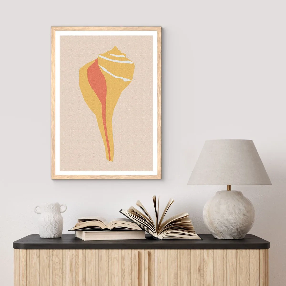 Plakát v rámu světlý dub - Organická abstrakce – růst - 30x40 cm