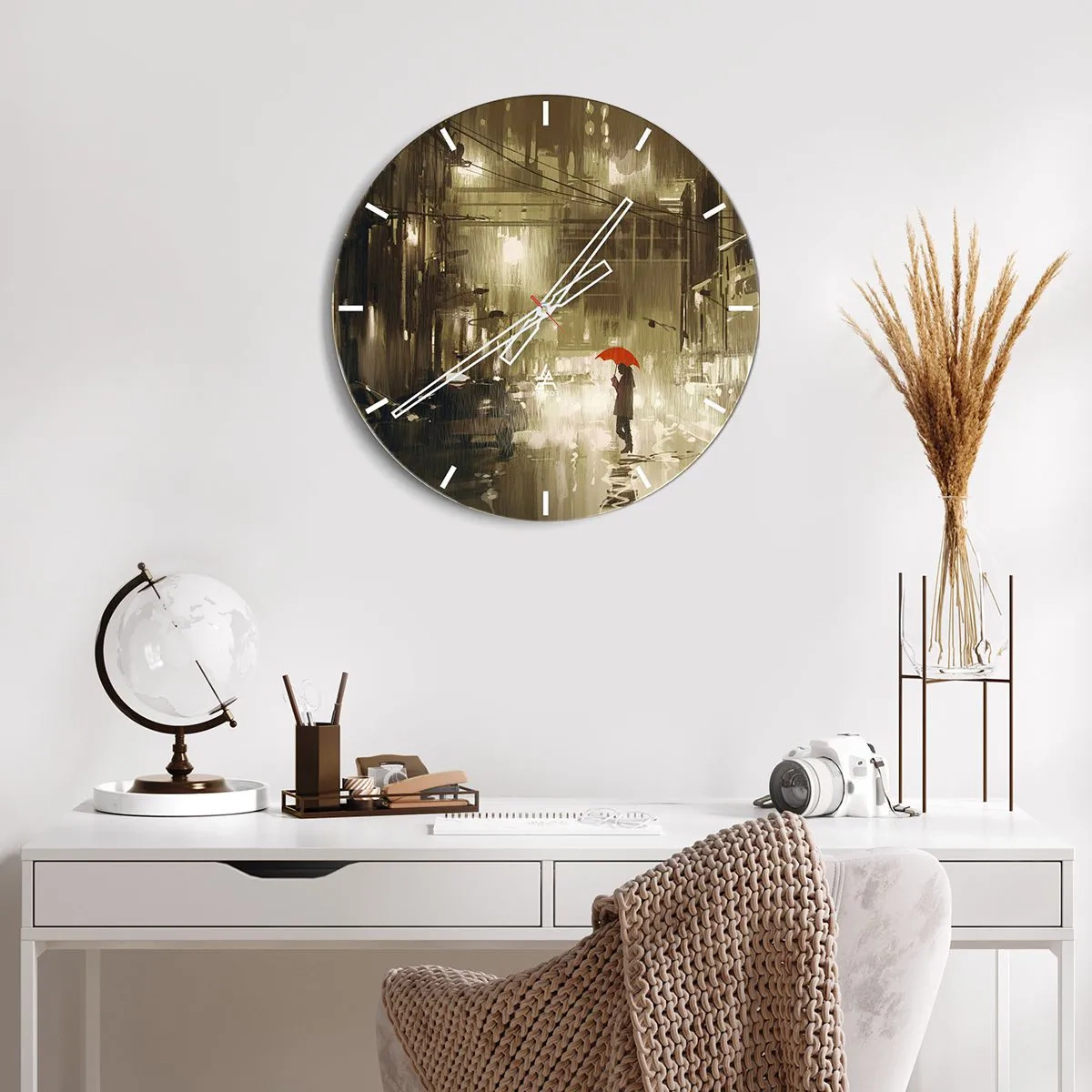 Nástěnné hodiny - Sama, ale ne osamělá - 40x40 cm