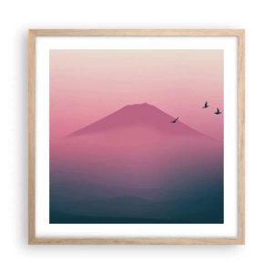 Plakát v rámu světlý dub - Poutníci nad oblaky - 50x50 cm