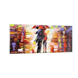 Obraz na skle - Společně přes noc a déšť - 100x40 cm