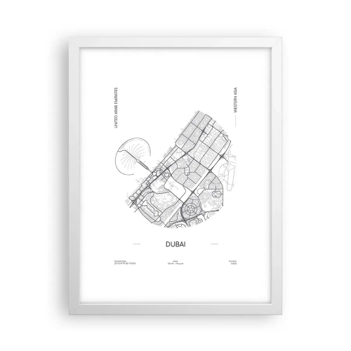 Plakát v bílém rámu - Anatomie Dubaje - 30x40 cm