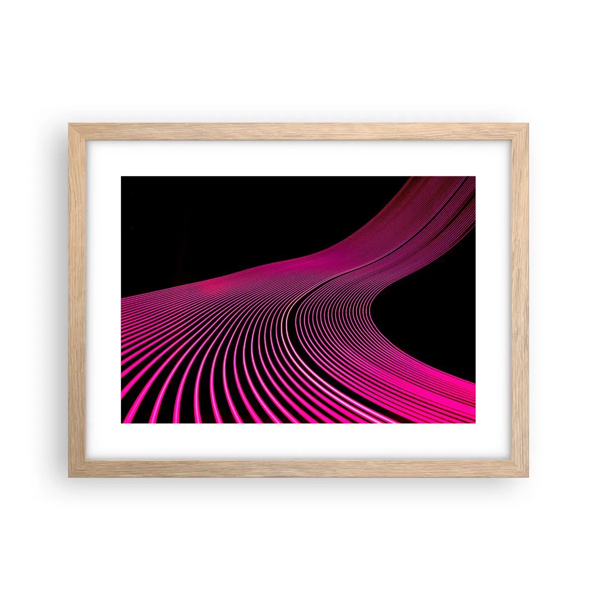 Plakát v rámu světlý dub - Alej světla - 40x30 cm