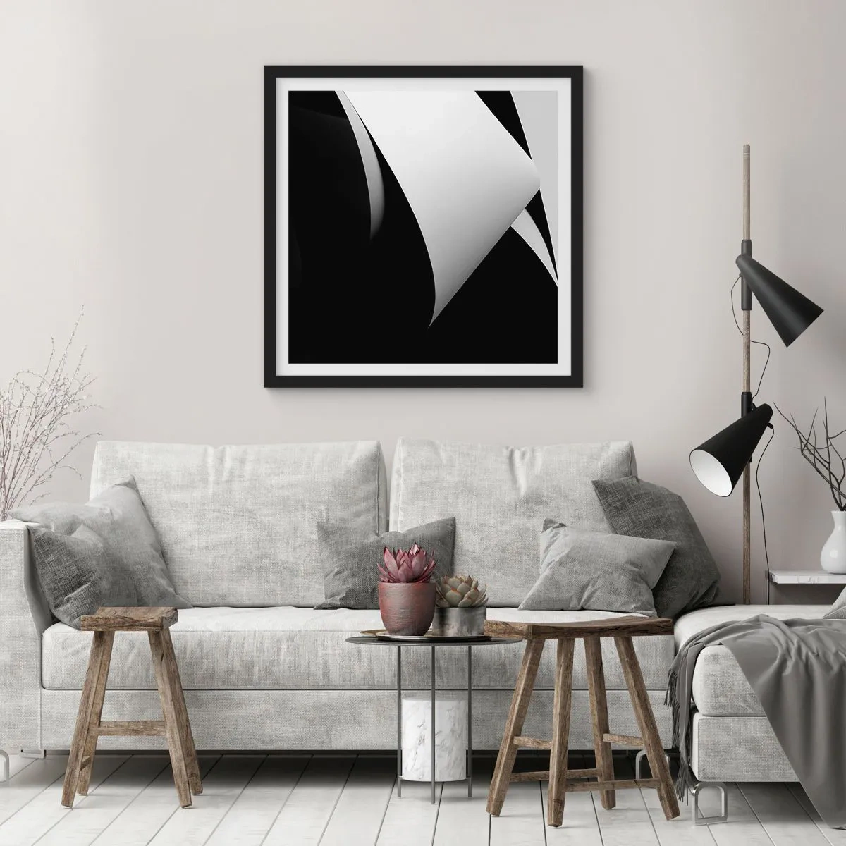 Plakát v černém rámu - Světlo z hlubin stínu - 40x40 cm