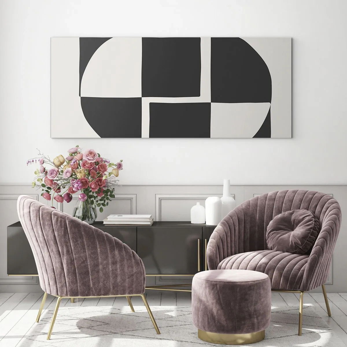 Obraz na skle - Antitéza – syntéza - 100x40 cm