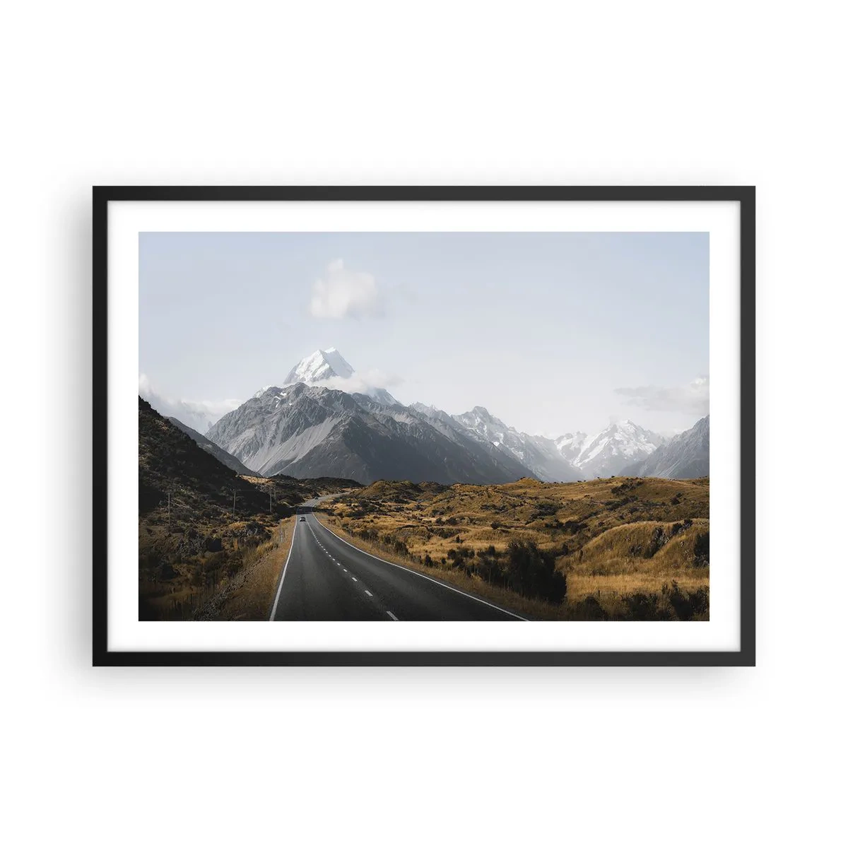 Plakát v černém rámu - Cesta do srdce hor - 70x50 cm