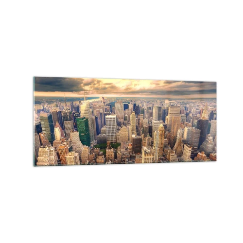 Obraz na skle - Pozlacené Metropolis - 120x50 cm