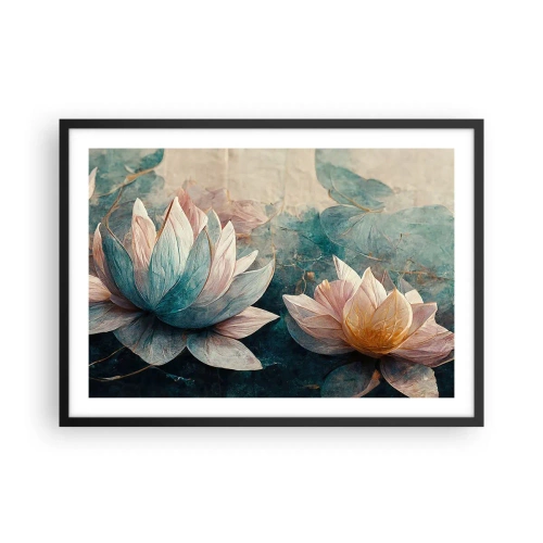 Plakát v černém rámu - Hvězdy a jezero - 70x50 cm